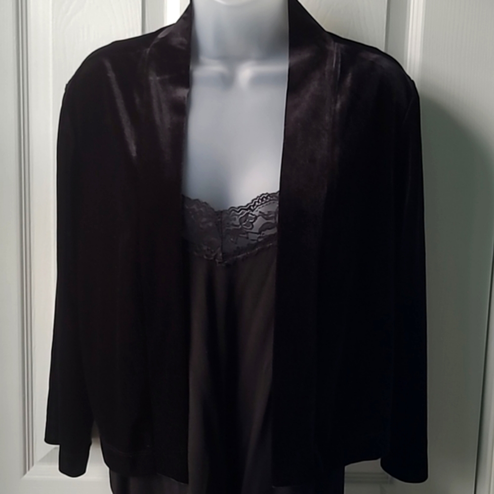 Velvet Open Front Cardigan | Size Large | NWT